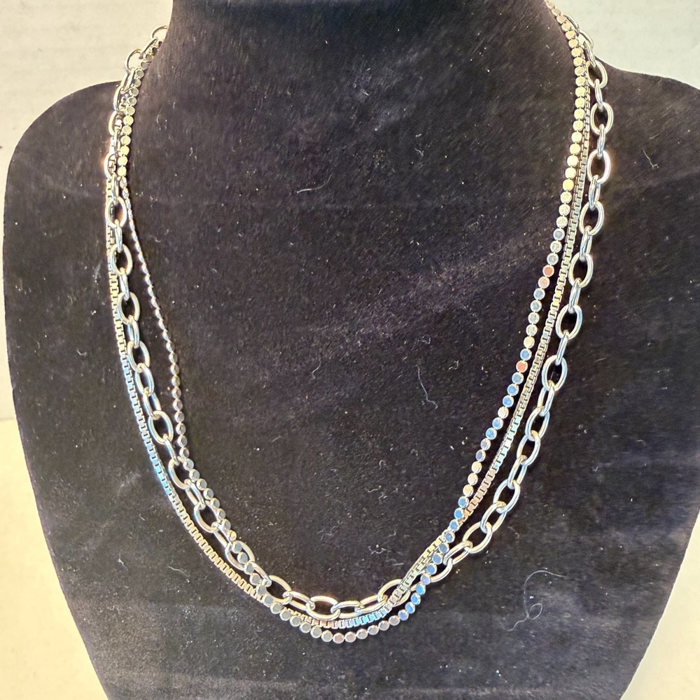 Silpada Happily Stranded 3 strand 925 Sterling Silver Necklace N2734
